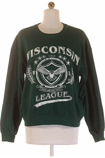 Dámská Mikina Bez Zapínání Zelená Second Hand Vel. S