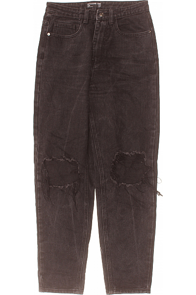 Roztrhané Dámské Džíny Černé PRETTYLITTLETHING Vel. 36