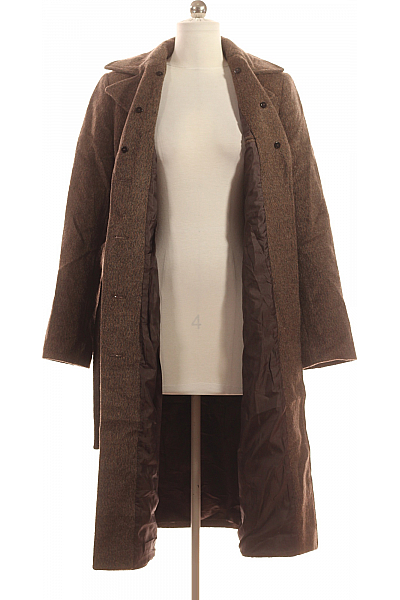 Dámský Dlouhý Kabát Hnědý ZERO Second hand Vel. 36