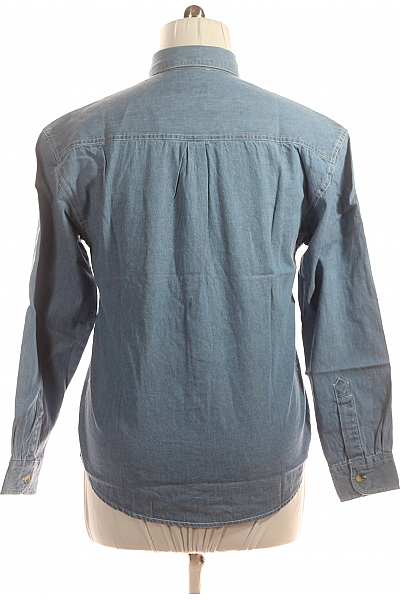 Pánská Košile Jednobarevná Modrá Second hand Vel. 39/40