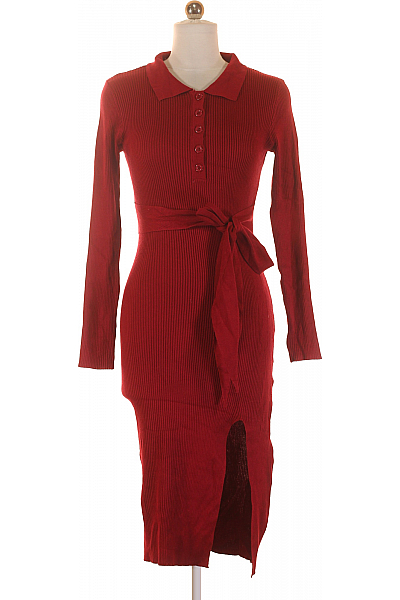  Šaty Pletené Vínová Vel. M/L