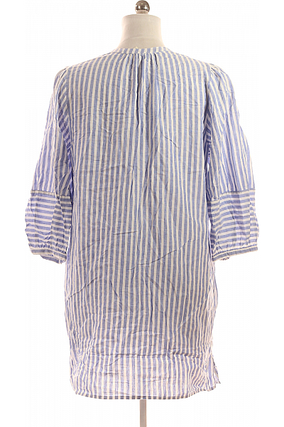 Vzorovaná  Halenka Lněná Modrá Second hand Vel.  M