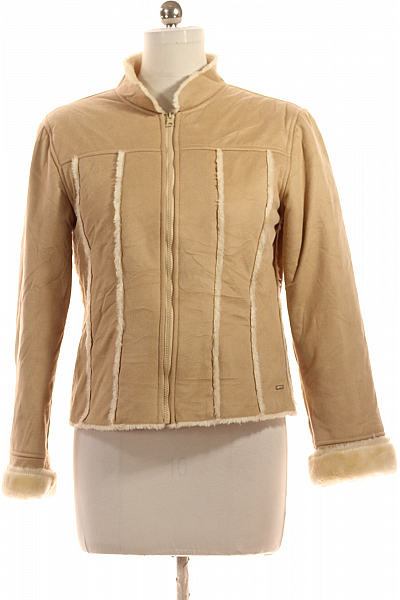 TBS  Krátký Dámský Kabát Béžový Second hand Vel. 40