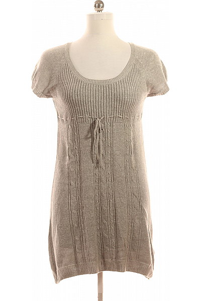  Šaty Pletené Šedé Second Hand Vel. L