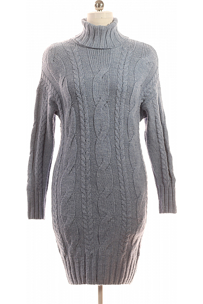  Šaty Pletené Modré Orsay Second Hand Vel. M