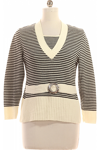 Dámský Pulovr Černobílý Vel. M