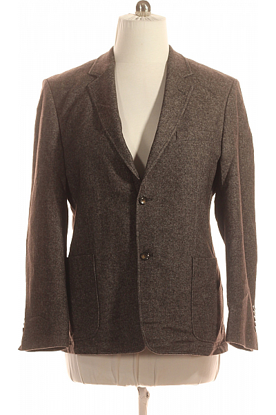 Pánské Volnočasové Sako Vlněné Šedé Vel. 54