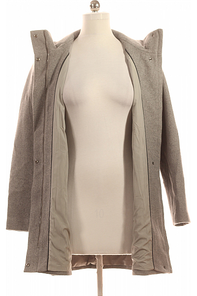 Krátký Dámský Kabát Vlněný Šedý Esprit Vel. M