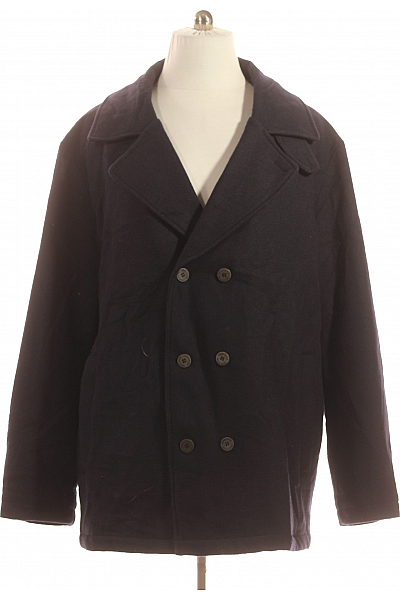 Camel Active Pánský Kabát Vlněný Modrý