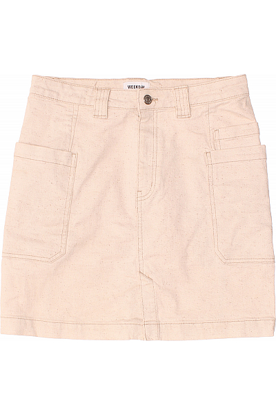 Džínová  Sukně Béžová Weekday Vel. 38