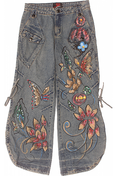 Bootcut Dámské Džíny Modré Vel. M