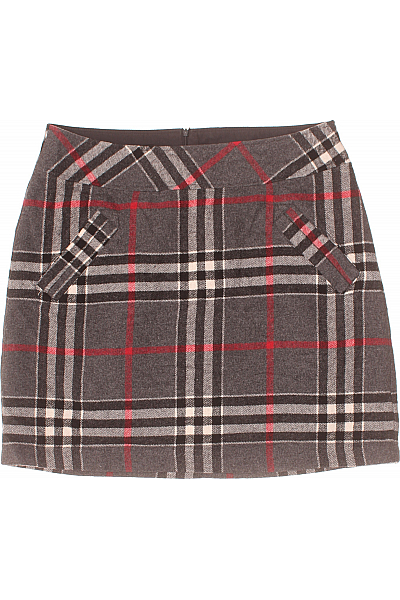 Sukně Vlněná Šedá Second Hand Vel. 42