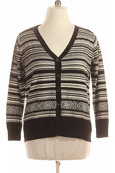 Dámský Cardigan Černobílý Alba Moda Vel. 44/46