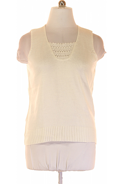 Kratká Dámská Vesta Bílá Second hand Vel. 44