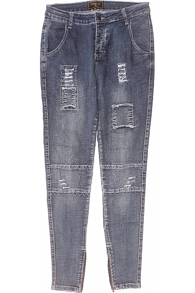 Roztrhané Pánské Džíny Modré Sik Silk Second Hand Vel. M