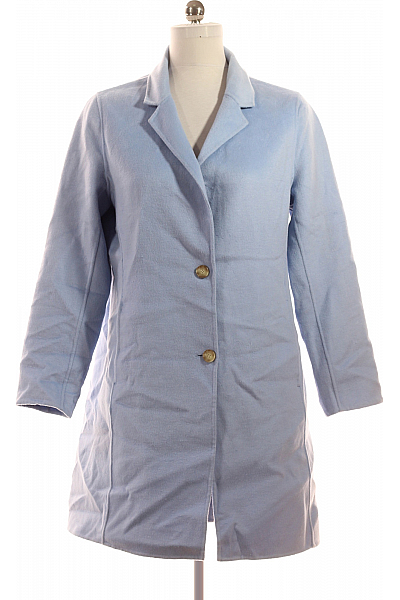 Dámský Kabát Vlněný Modrý BEAUMONT Second Hand Vel. 40
