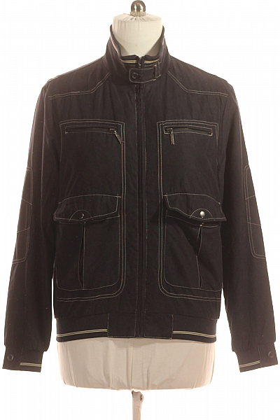 Pánská Přechodné Bundy Černá Second Hand Vel. 52