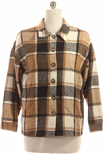 Kostkovaná Dámská Košile Béžová Vel. S