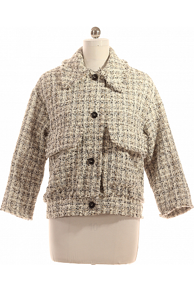 Krátký Dámský Kabát Barevný Second Hand Vel. M