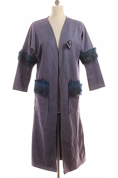 Dámský Dlouhý Kabát Fialový Vel. L