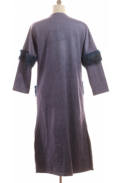 Dámský Dlouhý Kabát Fialový Vel. L