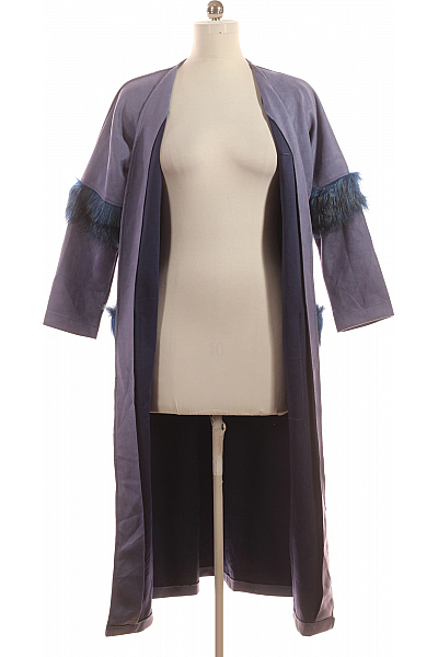 Dámský Dlouhý Kabát Fialový Vel. L