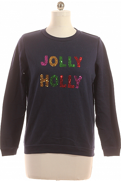  Dámská Mikina Bez Zapínání Polyesterová Modrá