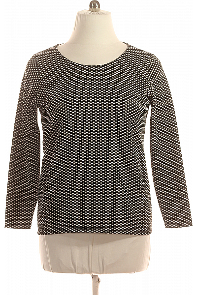 Vzorovaná  Halenka Černobílá Gina Second Hand Vel. 44