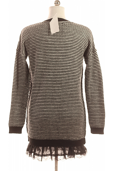  Šaty Pletené Černobílé Vel. M