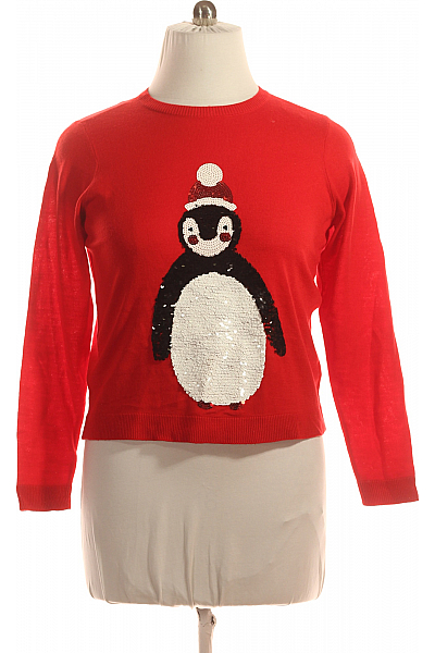 Dámský Svetr Červený ONLY Second Hand Vel. L