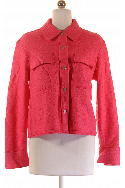 Krátký Dámský Kabát Růžový Vel. 36