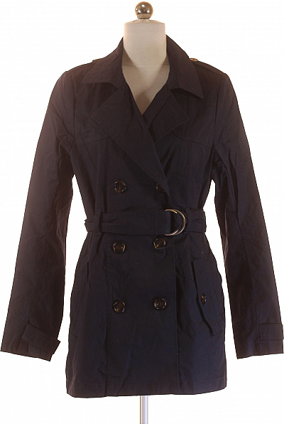 Dámský Kabát Modrý Second Hand Vel. 36