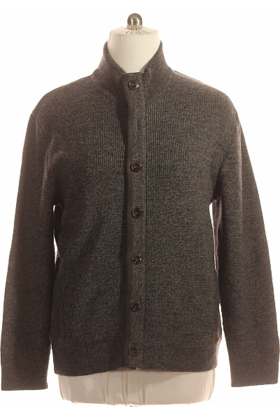 Pánský Cardigan Vlněný Šedý Vel. 56