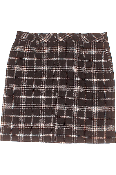 Kostkovaná  Sukně Vlněná Černobílá Second hand Vel. 38