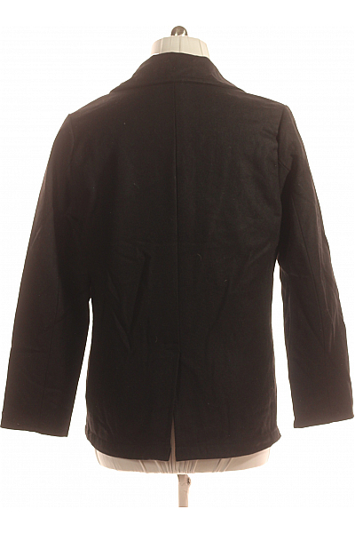 Krátký Dámský Kabát Vlněný Černý Second hand Vel. L