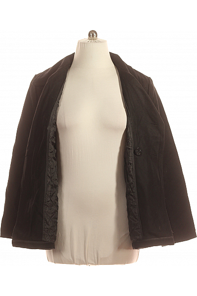 Krátký Dámský Kabát Vlněný Černý Second hand Vel. L