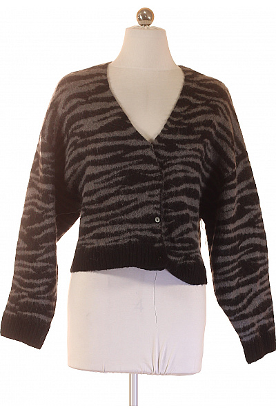 ZARA Dámský Vzorovaný Kardigan Krátký Na Knoflíky Velikost S