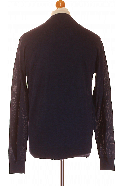 Pánský Pulovr Vlněný Modrý Essentials Vel. L