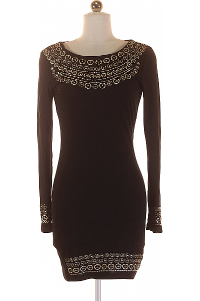  Šaty Pletené Černé Second Hand Vel. S/M