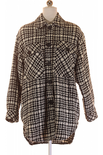 Krátký Dámský Kabát Černobílý STRADIVARIUS Vel. S