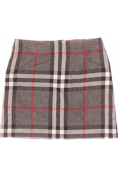 Kostkovaná  Sukně Vlněná Šedá Marie Lund Vel. 36