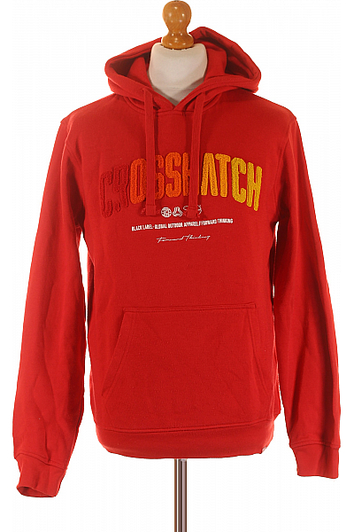 Pánská Mikina Bez Zapínání Červená Crosshatch Vel. M