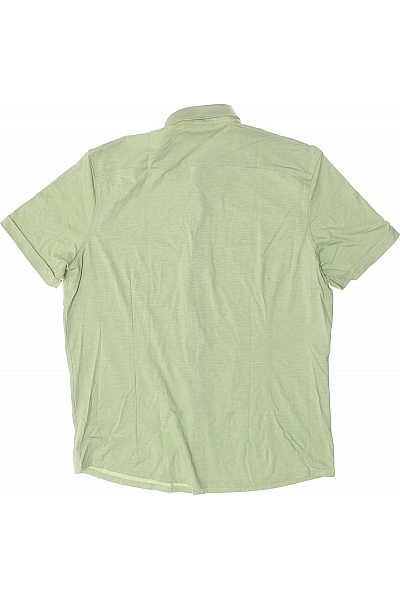 Pánská Košile s Krátkým Rukávem Jednobarevná Bavlněná Zelená OLYMP