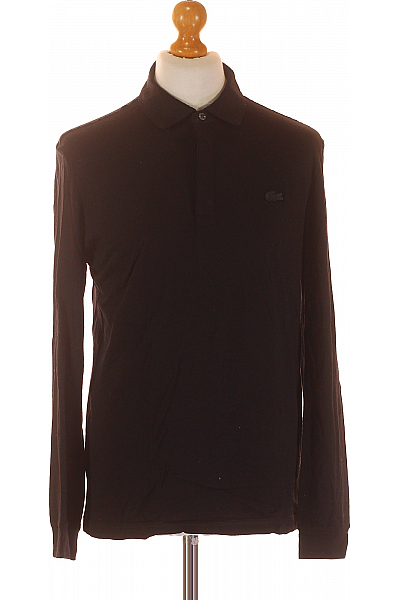 LACOSTE Jednoduché Pánské Tričko Vlněné Černé Vel. L