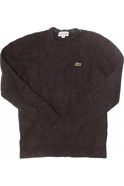 Pánský Pulovr Vlněný Šedý LACOSTE Vel. L