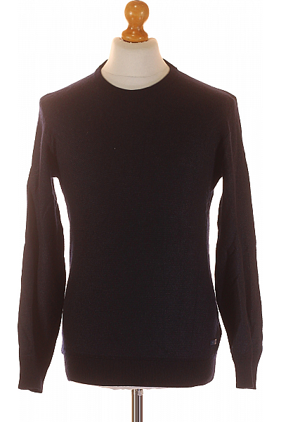 Pánský Pulovr Vlněný Modrý PIERRE CARDIN Second Hand Vel. S