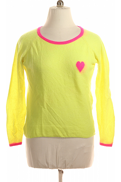 Zwillingsherz Dámský Svetr Kašmírový Žlutý Second Hand Vel. L