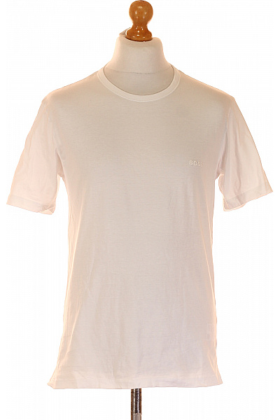 Jednoduché Pánské Tričko s Krátkým Rukávem Bavlněné Bílé Hugo Boss