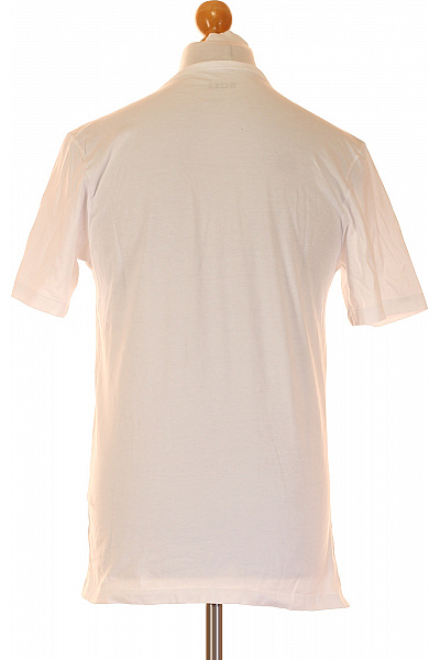 Jednoduché Pánské Tričko s Krátkým Rukávem Bavlněné Bílé Hugo Boss