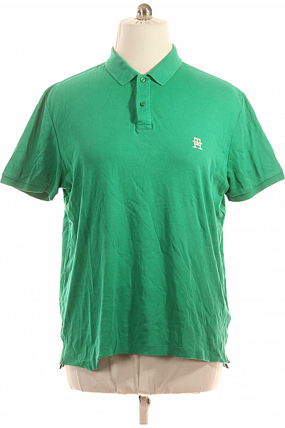 Pánské Tričko S Límečkem Zelené TOMMY HILFIGER Vel. XL